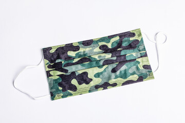 Khaki masks isolated on white background