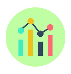 Graph Colored Vector Icon 