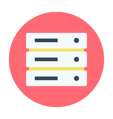 Server Hosting Colored Vector Icon