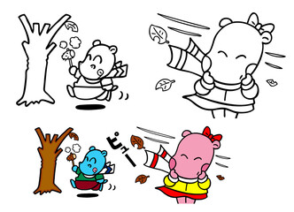 11月のイラスト,ぬりえ