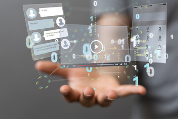 media develop interface web application in hand