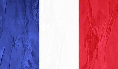 Grunge France flag. France flag with waving grunge texture.