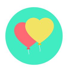 Heart Balloon Colored Vector Icon