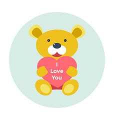 Teddy Bear Colored Vector Icon
