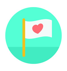 Love Ensign Colored Vector Icon