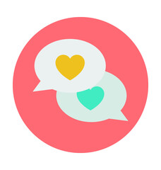 Love Chat Colored Vector Icon