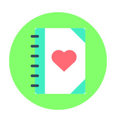 Love Notebook Colored Vector Icon