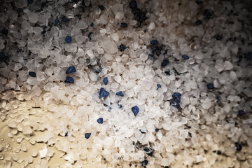 Texture of scattered crystals white and dark