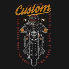 Motorcycle vintage colorful emblem