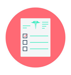 Medical Report Colored Vector Icon