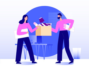 People moving to new office illustration concept vector