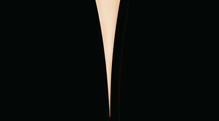 Triangular line on a black background. Separating a black background with a light detail