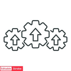Operational excellence line icon. Simple outline style symbol. Optimize technology, innovation, production growth concept. Vector illustration isolated on white background. Editable Stroke EPS 10.