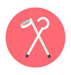 Crutch Colored Vector Icon