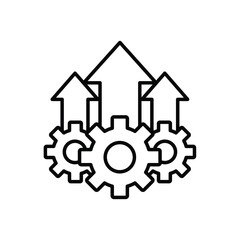 Operational excellence line icon. Simple outline style symbol. Optimize technology, innovation, production growth concept. Vector illustration isolated on white background. EPS 10.