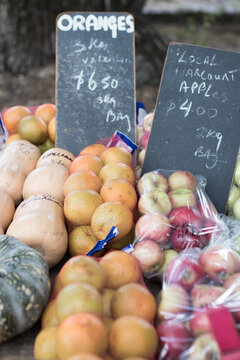 Fresh fruit market stall