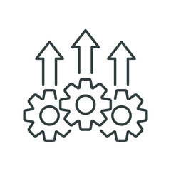 Operational excellence line icon. Simple outline style symbol. Optimize technology, innovation, production growth concept. Vector illustration isolated on white background. EPS 10.