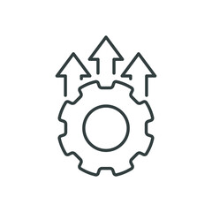 Operational excellence line icon. Simple outline style symbol. Optimize technology, innovation, production growth concept. Vector illustration isolated on white background. EPS 10.