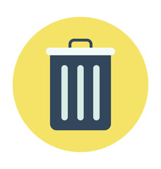 Dustbin Colored Vector Icon