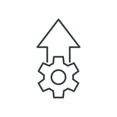 Operational excellence line icon. Simple outline style symbol. Optimize technology, innovation, production growth concept. Vector illustration isolated on white background. EPS 10.