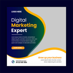 Obraz premium Digital marketing expert business social media banner square flyer promotion social media post template Entrepreneur Marketing ads