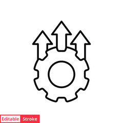 Operational excellence line icon. Simple outline style symbol. Optimize technology, innovation, production growth concept. Vector illustration isolated on white background. Editable Stroke EPS 10.
