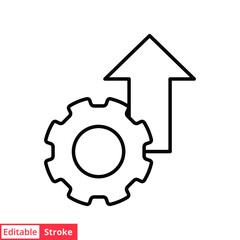 Operational excellence line icon. Simple outline style symbol. Optimize technology, innovation, production growth concept. Vector illustration isolated on white background. Editable Stroke EPS 10.