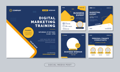 Digital marketing training webinar social media post template