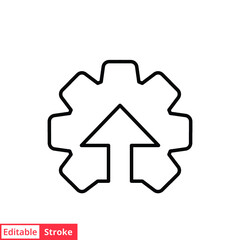 Operational excellence line icon. Simple outline style symbol. Optimize technology, innovation, production growth concept. Vector illustration isolated on white background. Editable Stroke EPS 10.