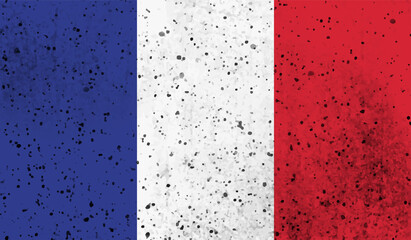 Grunge France flag. France flag with waving grunge texture.