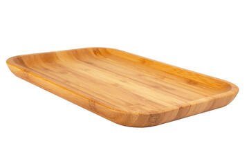 Craft wooden rectangular plate isolated on the white background