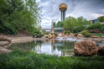 The Sunsphere at World's Fair park in downtown Knoxville. - obrazy, fototapety, plakaty