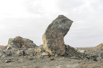 beautiful mountain stone quarry on the pass