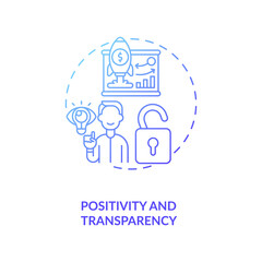 Positivity and transparency concept icon. Inspiring for effective work idea thin line illustration. Strategy of motivation workers. Inspiration. Vector isolated outline RGB color drawing