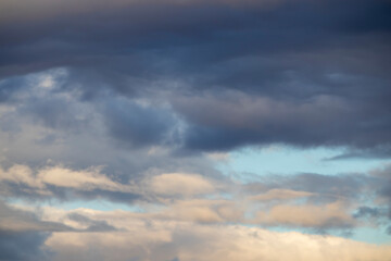 Fototapeta na wymiar overcast cloudy sky, clouds, background.