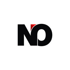 Letter N O simple logo design vector