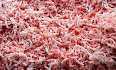 Raw minced meat texture close up