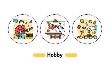 Hobby color line icon. Daily routine. Pictogram for web page, mobile app, promo. Editable stroke