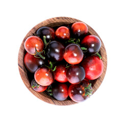 Fresh cherry tomatoes isolated on white background. Cherm tomatoes