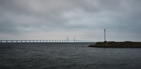 Fototapeta na wymiar Øresund Bridge, Oresund bridge, Sweden