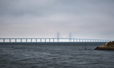 Fototapeta na wymiar Øresund Bridge, Oresund bridge, Sweden