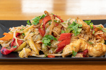 A dish with vegetables