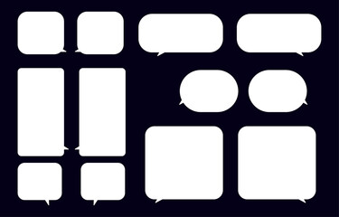 Obraz premium bubble speech set on dark background use for conversation,vector speaking or talk bubble