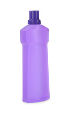 Violet bottle of cleaning product isolated on white