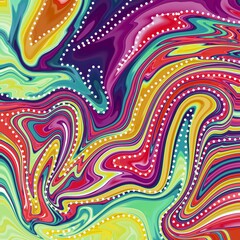 Rainbow abstract luxury composition Inkscapes. Watercolour landscape, texture, marbling, Alcohol ink, Fluid chaos, art, kintsugi style and liquid marble and watercolor. Oriental style