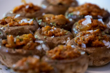 Textured Soy Stuffed Mushrooms