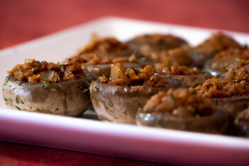 Textured Soy Stuffed Mushrooms