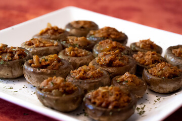 Textured Soy Stuffed Mushrooms