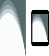 Grey phone wallpaper vector. Modern mobile interface design
