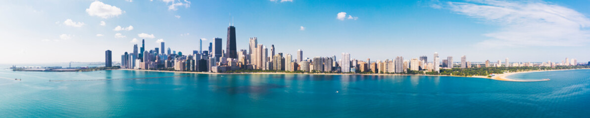 Fototapeta na wymiar Aerial view of Chicago downtown Illinois USA